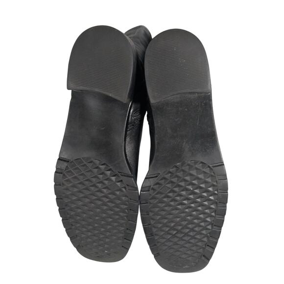 WHAT'S WHAT! BLACK GENUINE LEATHER ANKLE STRAP & BUCKLE WESTERN CUT BOOTS! SZ 8M - Picture 10 of 11